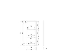 Load image into Gallery viewer, Rāmis SP H250 anodēta alumīnija krāsā 3-līmeņu plauktam-ERGONOMISKI GALDI UN PLAUKTI
