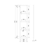 Load image into Gallery viewer, Rāmis SP H300 anodēta alumīnija krāsā 4-līmeņu plauktam-ERGONOMISKI GALDI UN PLAUKTI
