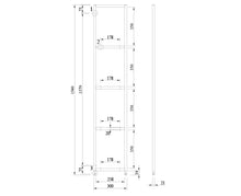 Load image into Gallery viewer, Rāmis SPR H350 anodēta alumīnija krāsā 4-līmeņu plauktam-ERGONOMISKI GALDI UN PLAUKTI
