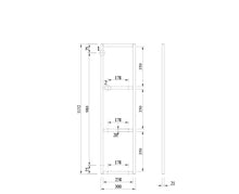 Load image into Gallery viewer, Rāmis SP H350 inox krāsā 3-līmeņu plauktam-ERGONOMISKI GALDI UN PLAUKTI
