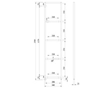 Load image into Gallery viewer, Rāmis SPR H350 anodēta alumīnija krāsā 4-līmeņu plauktam-ERGONOMISKI GALDI UN PLAUKTI
